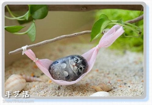 貓咪創(chuàng)意石繪藝術(shù)作品 -  rpnrmr.com