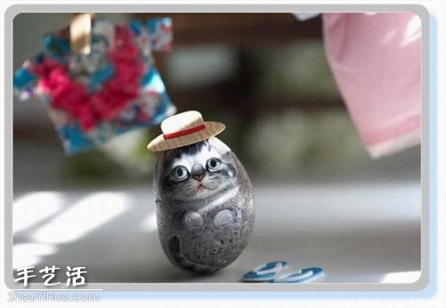 貓咪創(chuàng)意石繪藝術(shù)作品 -  rpnrmr.com