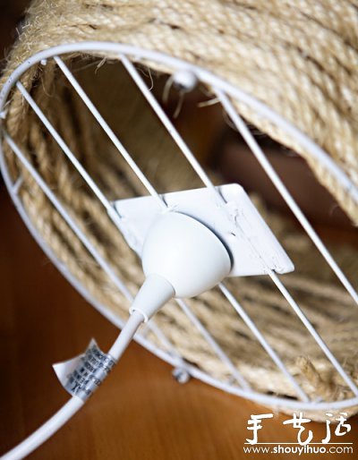 手工DIY宜家風(fēng)格麻繩吊燈 -  rpnrmr.com