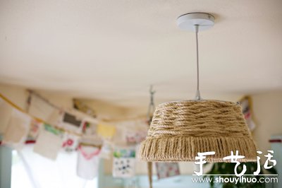 手工DIY宜家風(fēng)格麻繩吊燈 -  rpnrmr.com
