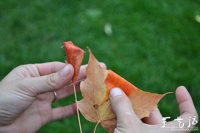 火紅楓葉手工制作的玫瑰 -  rpnrmr.com