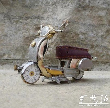 舊鐘表零件DIY的摩托車模型 -  rpnrmr.com