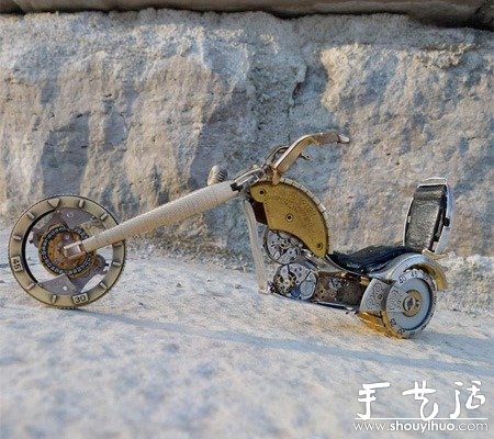 舊鐘表零件DIY的摩托車模型 -  rpnrmr.com