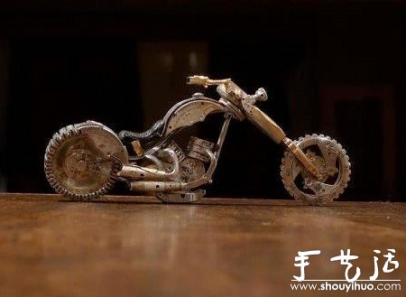 舊鐘表零件DIY的摩托車模型 -  rpnrmr.com
