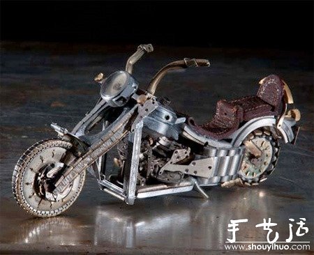 舊鐘表零件DIY的摩托車模型 -  rpnrmr.com