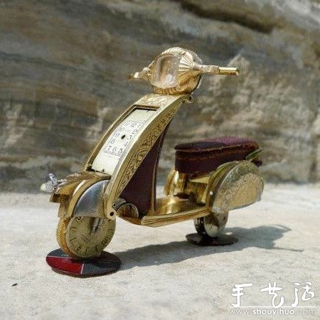 舊鐘表零件DIY的摩托車模型 -  rpnrmr.com