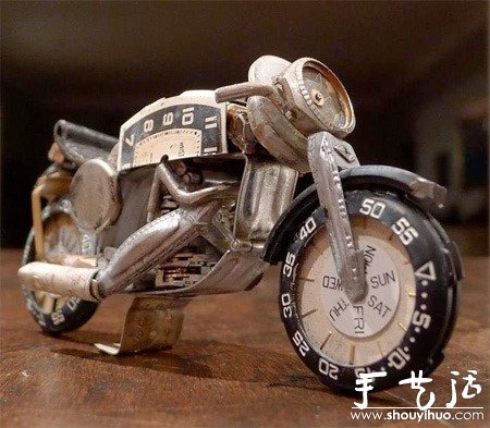 舊鐘表零件DIY的摩托車模型 -  rpnrmr.com