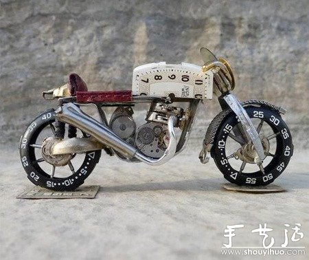 舊鐘表零件DIY的摩托車模型 -  rpnrmr.com