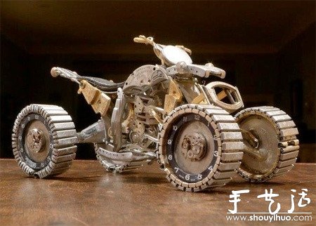 舊鐘表零件DIY的摩托車模型 -  rpnrmr.com