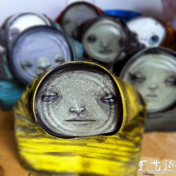 廢棄易拉罐涂鴉而成的藝術(shù)品 -  rpnrmr.com