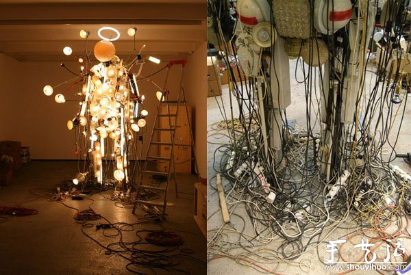 利用廢舊燈具DIY的超酷“燈具人” -  rpnrmr.com