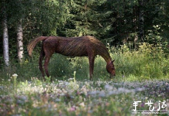 天然樹枝巧妙DIY的雕塑作品 -  rpnrmr.com