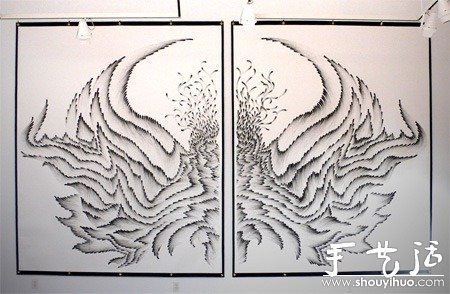 手指粘木炭粉后DIY創(chuàng)作的風(fēng)景繪畫 -  rpnrmr.com