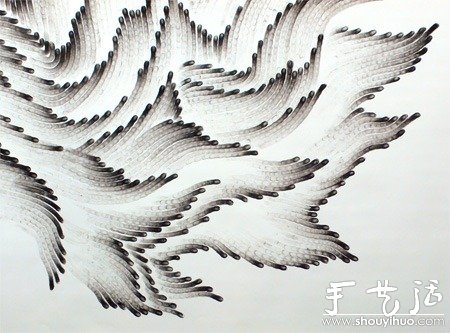 手指粘木炭粉后DIY創(chuàng)作的風(fēng)景繪畫 -  rpnrmr.com