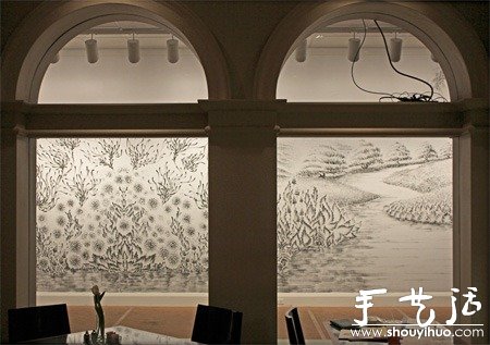 手指粘木炭粉后DIY創(chuàng)作的風(fēng)景繪畫 -  rpnrmr.com