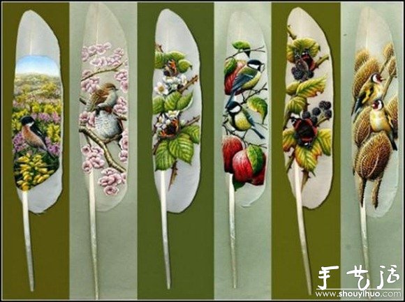 羽毛上的繪畫作品 -  rpnrmr.com