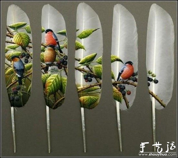羽毛上的繪畫作品 -  rpnrmr.com