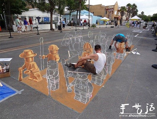 街頭3D涂鴉作品——樂高軍隊(duì) -  rpnrmr.com