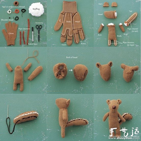 舊手套手工DIY可愛小松鼠 -  rpnrmr.com