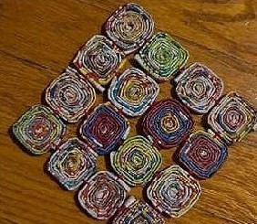 舊報(bào)紙廢物利用DIY制作的鍋墊 -  rpnrmr.com