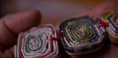 舊報(bào)紙廢物利用DIY制作的鍋墊 -  rpnrmr.com