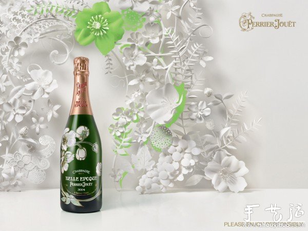 法國香檳的漂亮鮮花背景剪紙 -  rpnrmr.com
