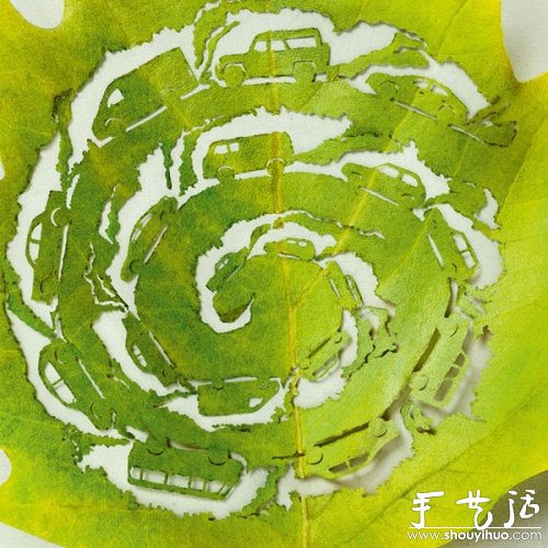 樹葉上的精巧雕刻 -  rpnrmr.com
