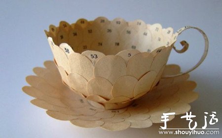 回收書頁手工制作精美的茶杯 -  rpnrmr.com
