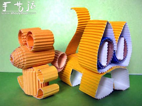 廢舊硬紙板DIY的貓和老鼠 -  rpnrmr.com