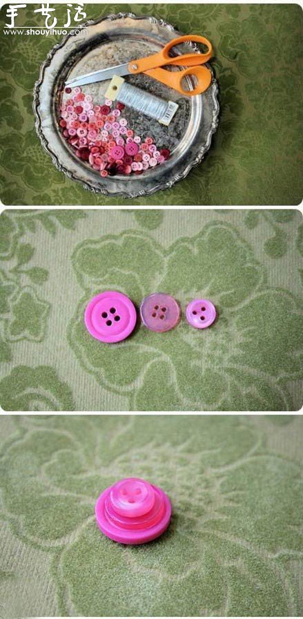 紐扣鐵絲手工DIY創(chuàng)意捧花 -  rpnrmr.com