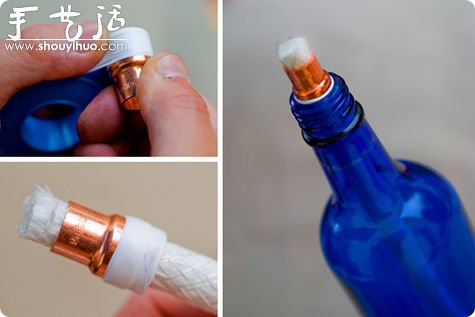 洋酒玻璃瓶手工DIY漂亮火炬 -  rpnrmr.com
