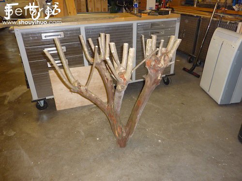 樹干枝椏DIY制作頁巖桌子 -  rpnrmr.com