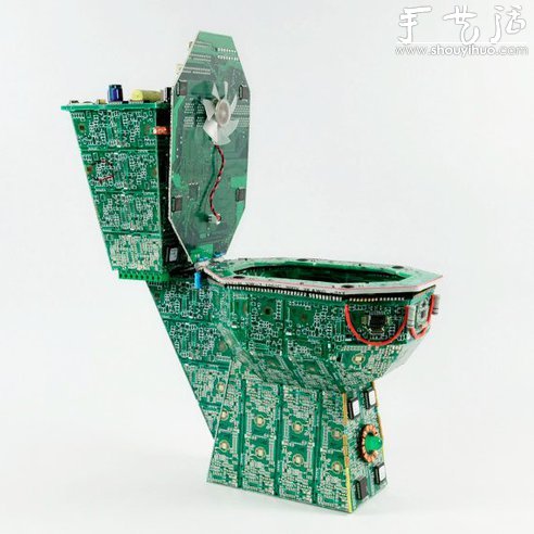 廢棄印刷電路板DIY制作創(chuàng)意馬桶 -  rpnrmr.com
