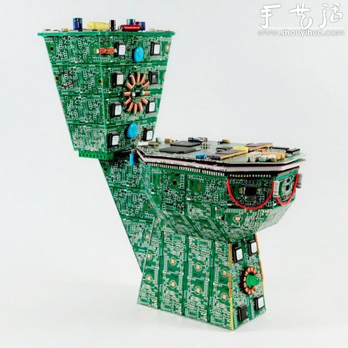 廢棄印刷電路板DIY制作創(chuàng)意馬桶 -  rpnrmr.com