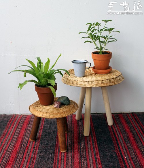 手工DIY柳編墊板凳 -  rpnrmr.com