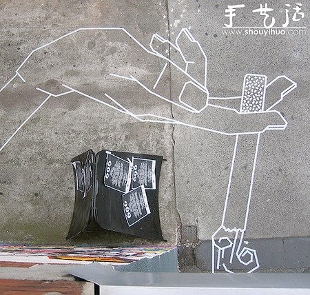 紙膠帶的創(chuàng)意涂鴉作品 -  rpnrmr.com