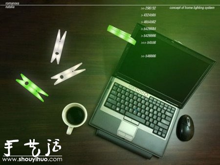 可回收材料制作的衣服夾狀LED臺(tái)燈 -  rpnrmr.com