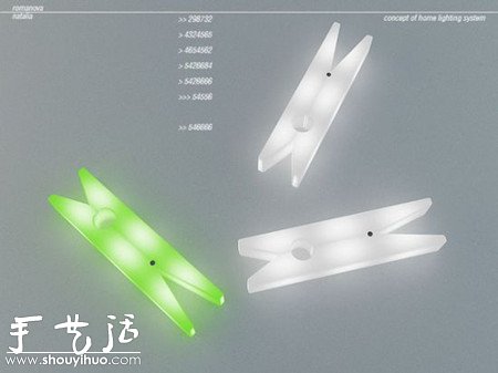 可回收材料制作的衣服夾狀LED臺(tái)燈 -  rpnrmr.com