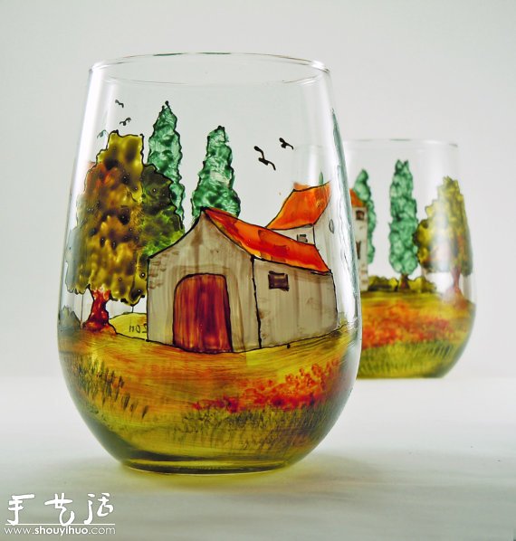 玻璃瓶彩繪：裝在瓶子里的普羅旺斯 -  rpnrmr.com