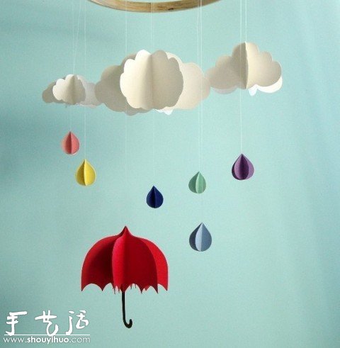 可愛云朵和雨滴的剪紙方法 -  rpnrmr.com