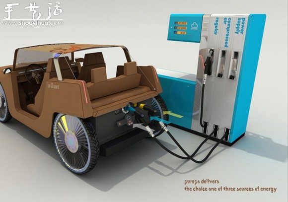 回收紙板和塑料制作的概念汽車 -  rpnrmr.com