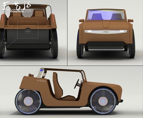 回收紙板和塑料制作的概念汽車 -  rpnrmr.com