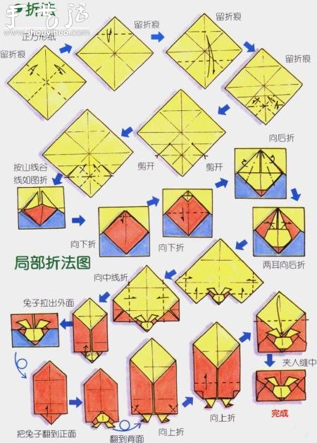 兔子信封折紙方法 -  rpnrmr.com