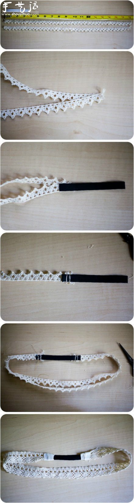 蕾絲帶制作發(fā)箍發(fā)帶的方法 -  rpnrmr.com