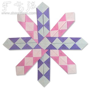 三角插原理制作的組合雪花折紙教程 -  rpnrmr.com