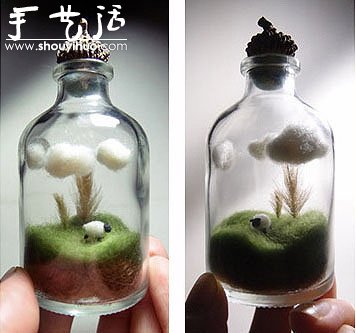 羊毛氈制作的瓶中世界 -  rpnrmr.com