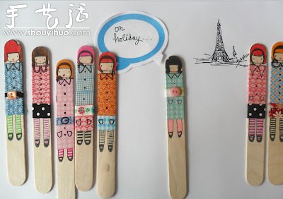 雪糕棍上繪制的可愛小女生 -  rpnrmr.com
