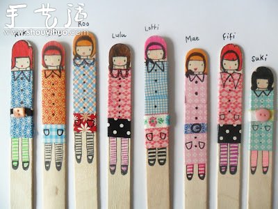 雪糕棍上繪制的可愛小女生 -  rpnrmr.com