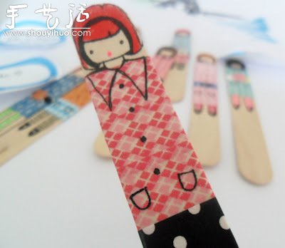 雪糕棍上繪制的可愛小女生 -  rpnrmr.com