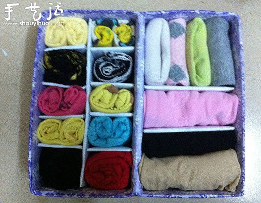 紙板箱DIY制作內(nèi)衣褲和襪子收納盒的教程 -  rpnrmr.com